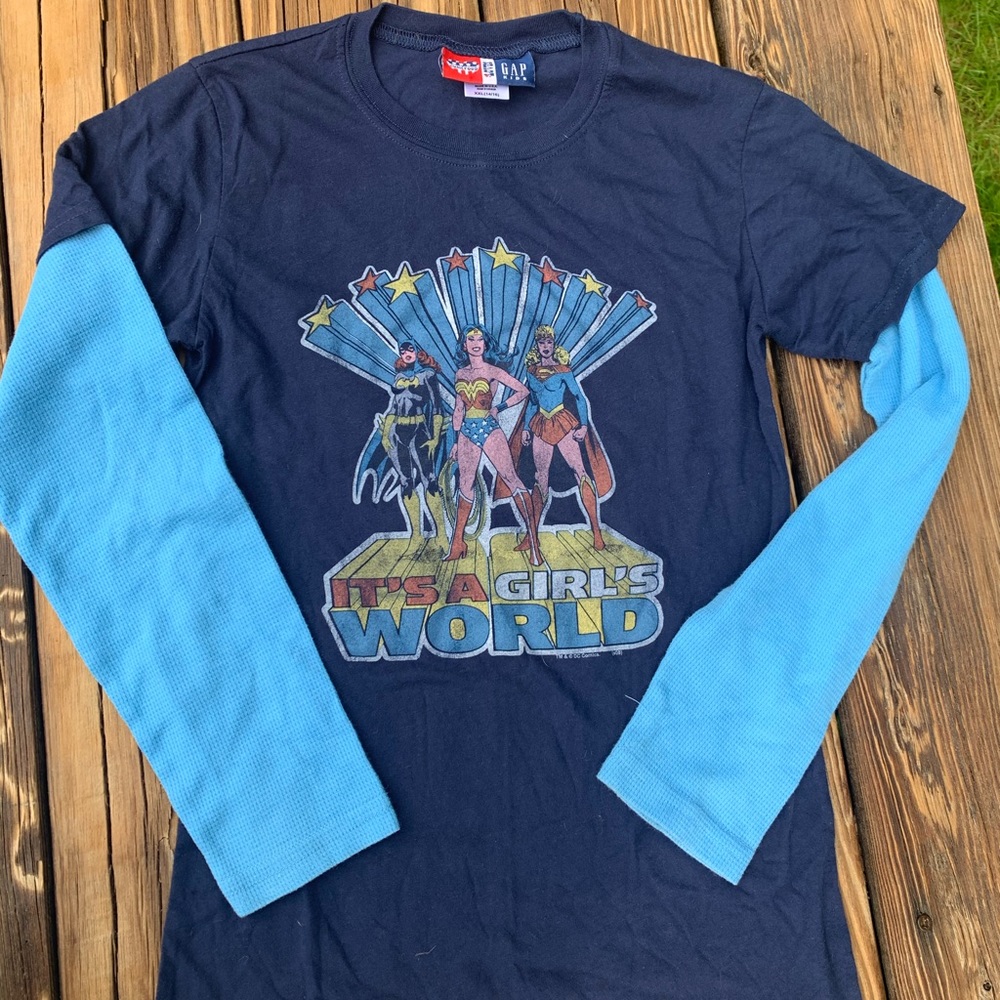 GAP/Junk Food Girl Power T with Thermal Sleeves